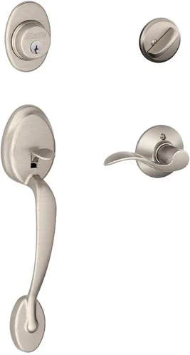 Vista 33 de SCHLAGE - Manija de cilindro único Plymouth y picaporte Flair para mano izquierda, bronce envejecido (F60 PLY 716 FLA LH)