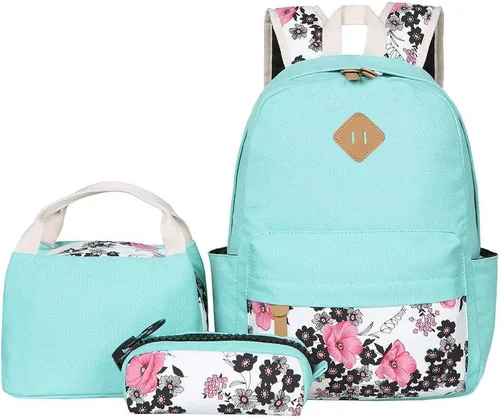 Vista 8 de Bluboon - Mochilas de lona 3 en 1 para niñas y adolescentes, juego de mochilas