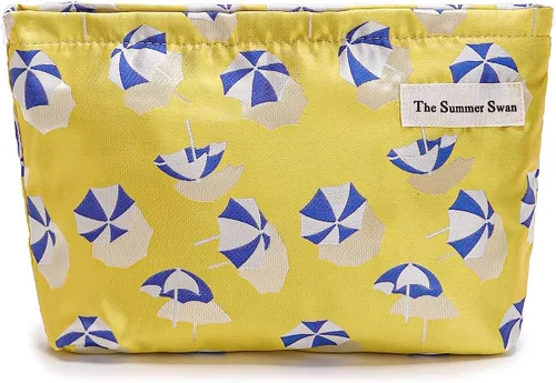 Vista 25 de The Summer Swan Bolsa de maquillaje estética grande Bolsa de maquillaje floral Embrague de medio día Bolsa de kit de período Bolsa