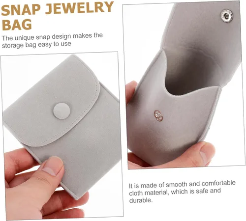 Vista 4 de SHERCHPRY 2pcs Watch Storage Bag Jewelry Boxes for Men Jewelry Travel Bag Travel Bag for Men Watch Travel Case Pouches Jewelry Bag Snap Button