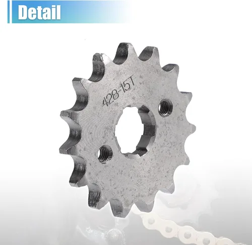 Vista 6 de X AUTOHAUX 1 juego de 428 estilo 15 dientes 0.787 in ID motocicleta piñón delantero para motocicleta 50cc 70cc 110cc 125cc motocicleta Dirt Pit Bike