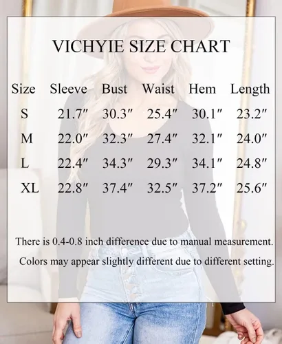 Vista 2 de VICHYIE Camisas de verano para mujer, cuello redondo, manga corta, acanaladas, ajustadas, casuales, básicas
