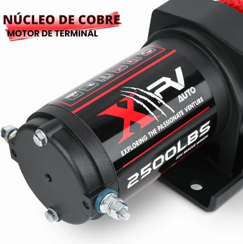 Vista 2 de XPV AUTO 2500lbs Cabrestante Eléctrico de 12V Cuerda Sintética de Nylon para Remolque de ATV UTV Barco Remolque