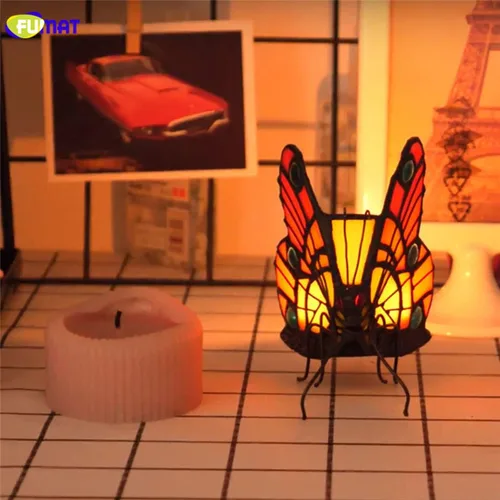 Vista 8 de Tiffany - Portavelas de cristal con diseño de mariposa para mesa de mesa de candelita, luz nocturna, boda, madre, niña, regalos para el día de San