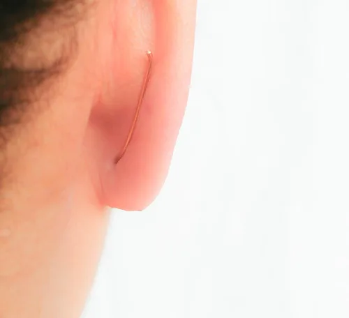 Vista 3 de Pendientes trepadores largos con relleno de oro para escaladores