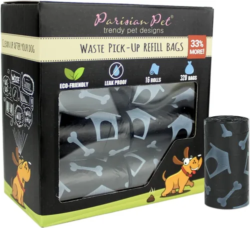 Vista 11 de Parisian Pet Bolsas ecológicas para excrementos de perro, 8 rollos, 20 bolsas por rollo, sin perfume, a prueba de fugas, perfectas para limpiar Casa