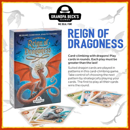Vista 3 de Juego de cartas Reign of Dragoness de Grandpa Beck's Games Un juego estratégico de eliminación de mano de los creadores de Cover Your Assets