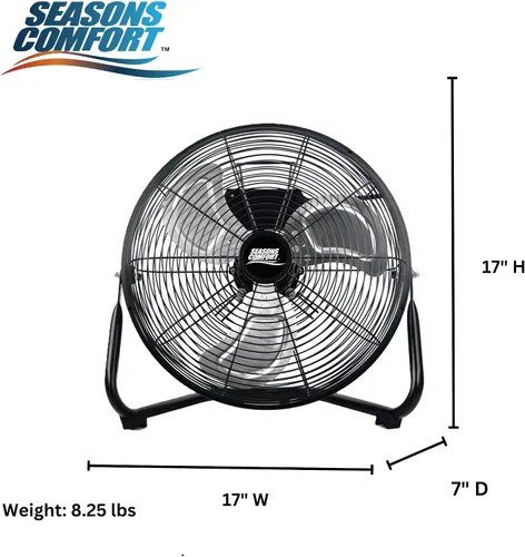 Vista 7 de Seasons Comfort Ventilador resistente de alta velocidad de 14 pulgadas 60 Watt, Heavy Duty Fan, ETL Listed, 3 Speed Air Circulator with 360 Degree