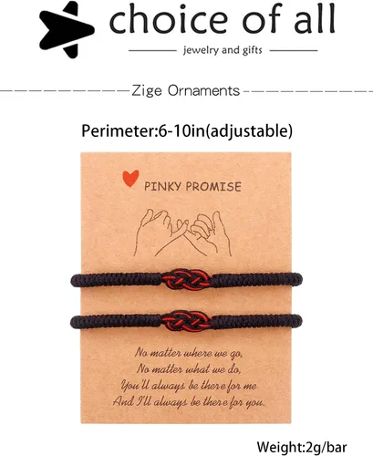 Vista 7 de choice of all Pulseras a juego para parejas, pulseras para parejas, pulseras de protección de cuerda roja, pulseras de promesa para novio, novia
