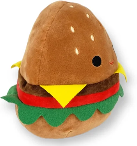 Vista 2 de Squishmallows KellyToys - Carl The Cheeseburger - Almohada de peluche súper suave de 8 pulgadas