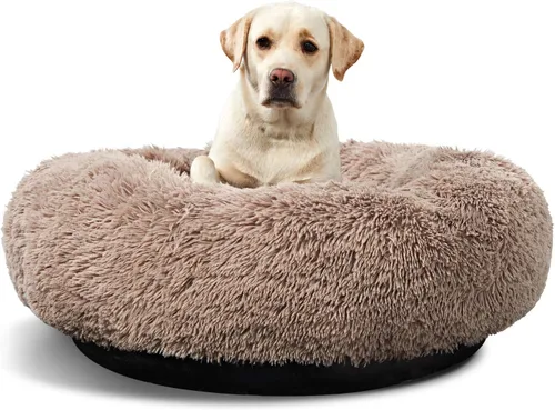 Vista 14 de ANWA - Cama redonda para perro mediano, lavable, cama tipo dona para perro grande, cómoda, acogedora y relajante