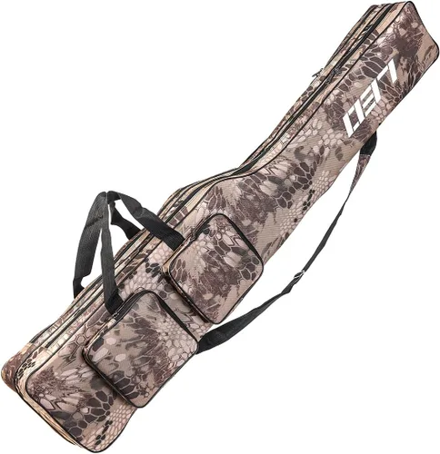 Vista 11 de LEOFISHING Bolsa de almacenamiento de aparejos de pesca de 51.2 in/4.27 pies, organizador portátil de carrete de caña de pescar, cajas