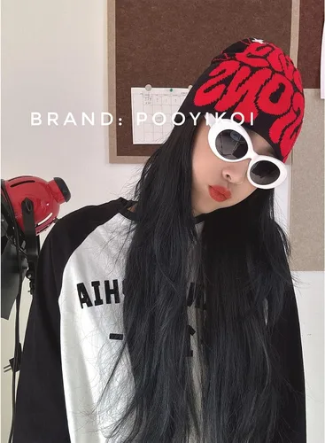 Vista 3 de Pooyikoi Sombrero de punto para hombres y mujeres, gorra de calidad, gorro cálido Harajuku, gorro gótico, patrón de araña, lana, acrílico, Y2k