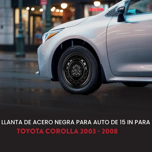 Vista 4 de Toyota Corolla - Agarradera de rueda de acero, 15" 5, rin de acero de 15X6 pulgadas