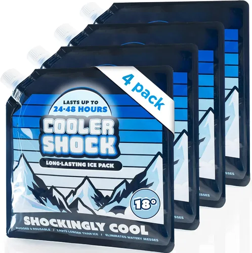 Vista 11 de Cooler Shock - Bolsas de hielo reutilizables para enfriadores - Paquetes de congelador fríos de larga duración para enfriadores y loncheras - Bolsas