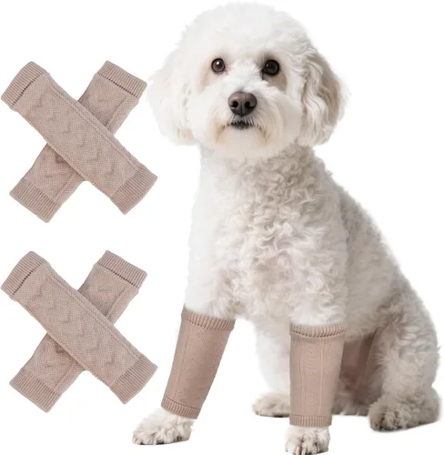 Vista 22 de ROZKITCH Protector de codo para perro, 2 patas delanteras y 2 patas traseras para rodilla, envoltura para codo de mascota, protector para calentar