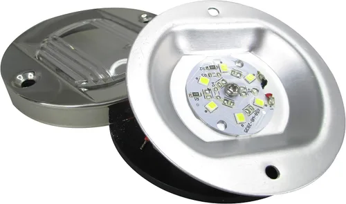 Vista 3 de Pactrade Marine Barco 3 pulgadas redondo popa interior luz LED popa ancla luz de acero inoxidable a prueba de salpicaduras montaje empotrado
