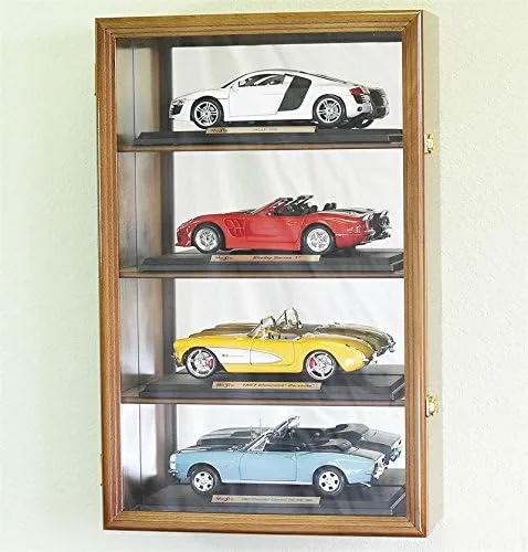 Vista 4 de Vitrina de modelo de automóvil fundido a presión a escala 1/18 con capacidad para 4 autos (acabado negro)