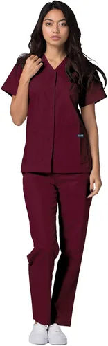Vista 4 de Adar Universal Scrubs for Women - Snap Front Scrub Top