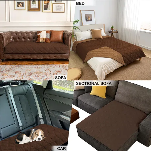 Vista 5 de fuguitex Manta impermeable reversible para perros pequeños, resistente a prueba de fugas, lavable, funda protectora para muebles de interior, apta