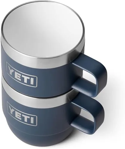Vista 8 de YETI Rambler - Taza apilable de 6 oz, de acero inoxidable, aislada al vacío para espresso/café, paquete de 2 Azul marino