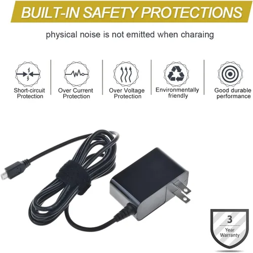 Vista 2 de Cable de alimentación de cargador adaptador de CA para Fire TV 4K Media Player (edición 2017 de 3ª generación)