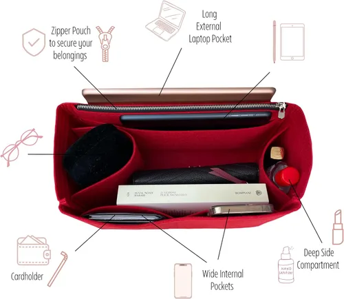 Vista 5 de Divitize Premium Purse Organizer for Bride-a-brac Insert, PM Bride-a-brac case organizer, Trousse Bride A Brac GM Organizer, 2mm Thick Felt Snug
