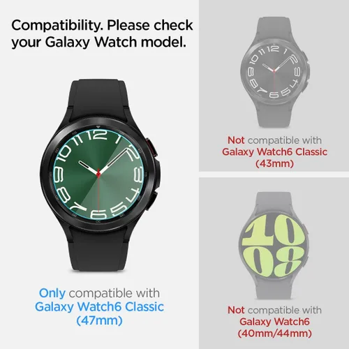 Vista 8 de Spigen GlasTR EZ FIT - Protector de pantalla para Galaxy Watch 6 Classic