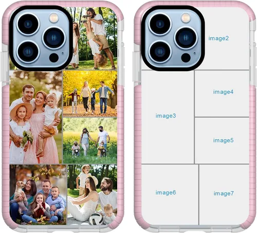 Vista 21 de Funda de teléfono personalizada para iPhone 13 Pro, funda personalizada de fotos de collage de múltiples imágenes, resistente a los arañazos, a
