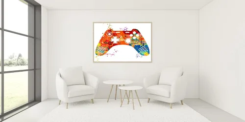 Vista 6 de Juego de arte de pared para videojuegos, control remoto, decoración de regalo para jugadores, Xbox PS4, Playstation, videojuegos, fanáticos
