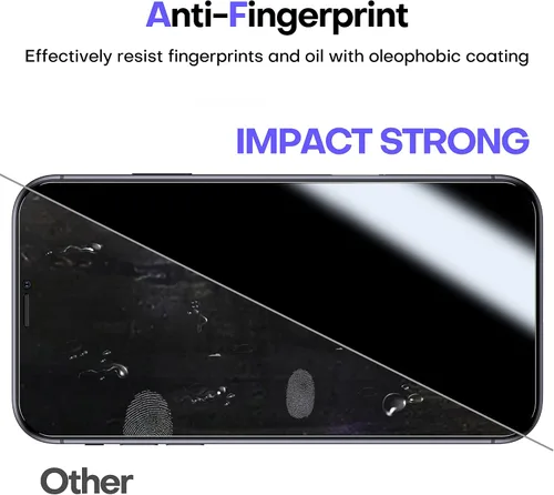Vista 2 de ImpactStrong Protector de pantalla de privacidad antiespía para iPhone 11 / iPhone XR (6.1 pulgadas), vidrio templado 9H, resistente a roturas