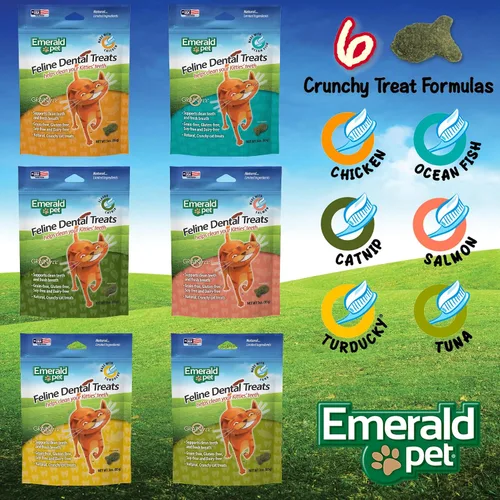 Vista 7 de Feline Dental Treats - Delicias y crujientes golosinas dentales para gatos sin granos, golosinas dentales naturales para limpiar los dientes