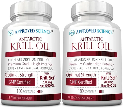 Vista 8 de Approved Science Aceite de krill - 2000 mg de aceite de krill antártico, 650 mcg de astaxantina - 260 mg EPA, 160 mg DHA - 60 cápsulas blandas - 1
