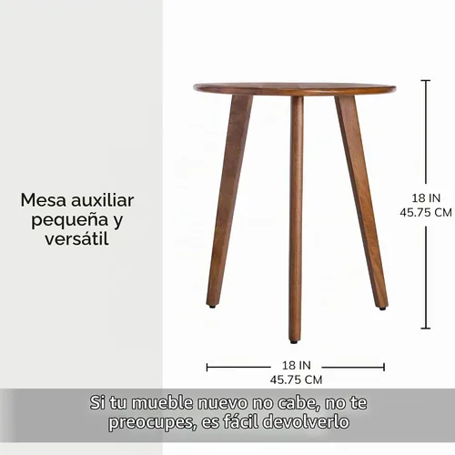 Vista 3 de MH London Mesa auxiliar Wandsworth de madera - Mesas pequeñas hechas a mano exclusivamente diseñadas - Mesa pequeña triangular contemporánea