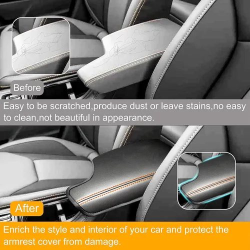 Vista 4 de Funda de reposabrazos de consola central para accesorios Subaru Crosstrek 2018 2019 2020 2021 2022 2023 Impreza 2017-2023 Caja de cubierta