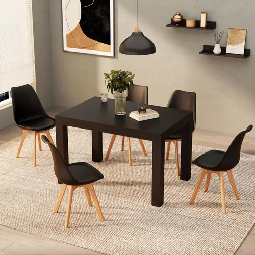 Vista 4 de Mobili Fiver, mesa extensible First, fresno negro, fabricada en Italia