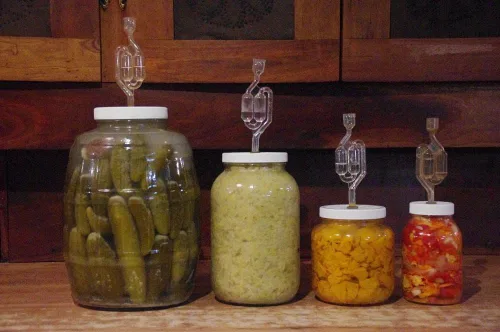 Vista 3 de The Picklemeister - Tarro de fermentación de vidrio (Picklemeister 1 galón)