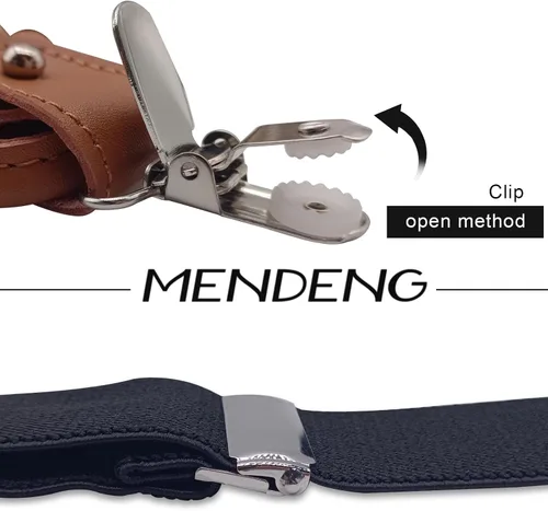 Vista 41 de MENDENG Tirantes de gancho giratorio de bronce vintage con 4 tirantes ajustables para hombre