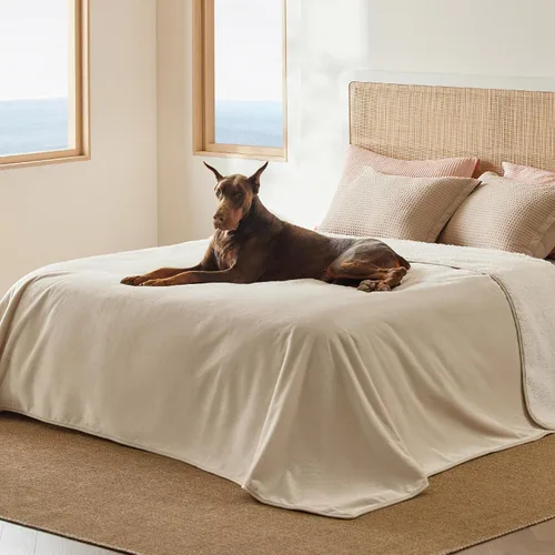 Vista 56 de Bedsure - Mantas impermeables para perros pequeños - Manta de felpa de sherpa con impresión suave lavable para perros y gatos, protector de muebles