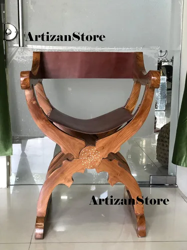 Vista 4 de ARTIZANSTORE Muebles de madera antiguos medievales Savonarola para decoración del hogar y la oficina