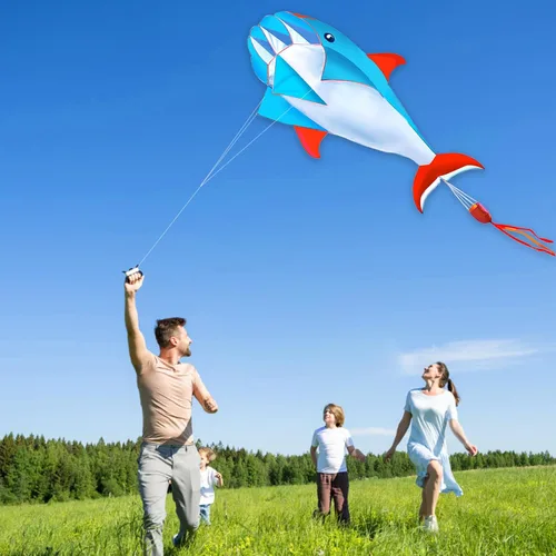 Vista 7 de HENGDA KITE 3D Kite for Kids and Adults,Easy to Fly,Excellent Fabric and Structure Design，Huge Frameless Soft Parafoil Giant Whales Dolphins Kite