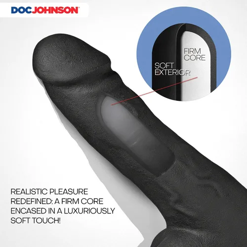 Vista 4 de Doc Johnson Merci - El consolador perfecto de 7.5 pulgadas con ventosa extraíble Vac-U-Lock - ULTRASKYN - solo para adultos, color negro