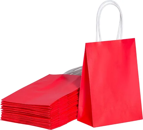 Vista 10 de SUNCOLOR 25 bolsas pequeñas de regalo negras con asas, mini bolsas de regalo de 6 pulgadas para recuerdos de fiesta, golosinas y recuerdos de boda