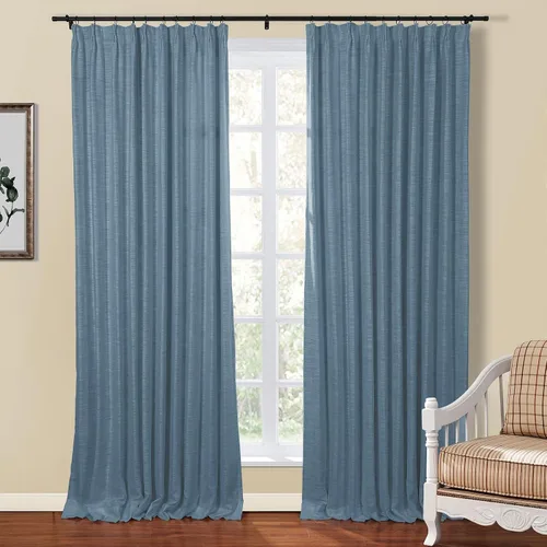 Vista 26 de TWOPAGES Cortina de Pliegues Pellizco Beige para Sala de Estar de 84 Pulgadas de Largo, Panel de Cortina de Ventana de Doble Capa Oscurecedora