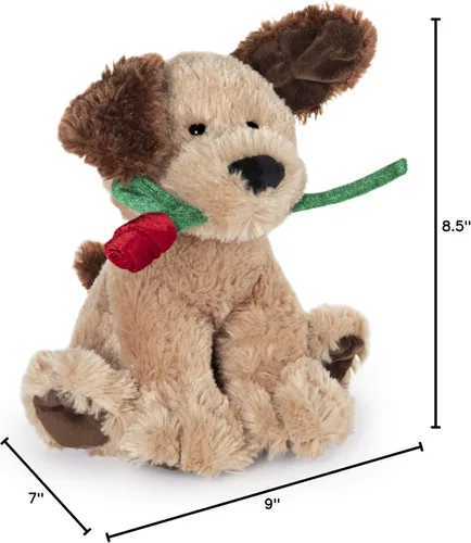 Vista 4 de GUND Peluche de perro de San Valentín de Deangelo con rosa roja