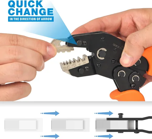 Vista 6 de iCrimp - Kit de herramientas de crimpado de trinquete de cambio rápido, kit de servicio automotriz, para prensar conector IWS4, terminales aislados
