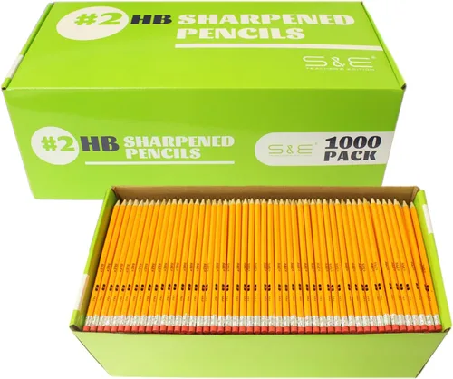 Vista 8 de S & E TEACHER'S EDITION 50 lápices de madera con parte superior de borrador, lápiz de madera, lápices preafilados con parte superior de borrador, 2