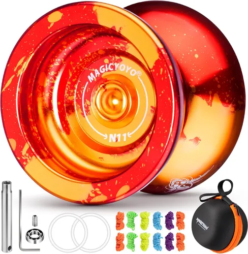 Vista 15 de MAGICYOYO N11 Yo-yo profesional no sensible para avanzados, yo-yo de trucos de metal de modo dual con rodamiento de yo-yo sensible para niños