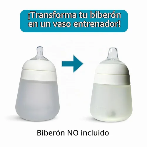 Vista 3 de Kit de conversión de vasos para biberones Nanobébé Flexy de silicona, 2 unidades, pezones de silicona suave de grado alimenticio y popote