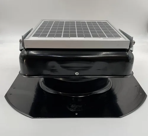 Vista 7 de Solar Mega RoofBlaster 2.0 con ventilación negra (montaje en panel solar ajustable) Ventilación solar del ático Ventilación solar de techo